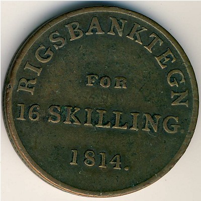 Denmark, 16 skilling, 1814