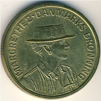 Denmark, 20 kroner, 1990