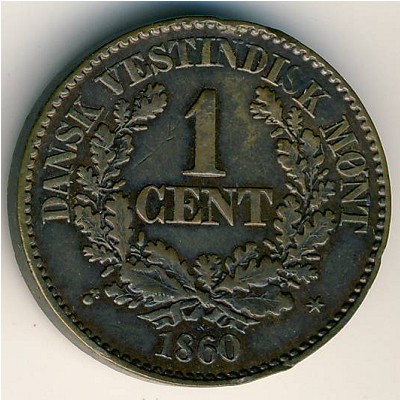 Danish West Indies, 1 cent, 1859–1860