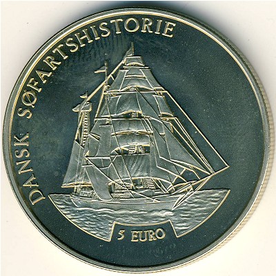 Denmark., 5 euro, 1997