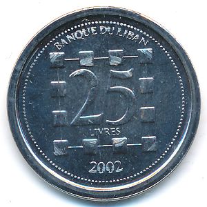 Lebanon, 25 livres, 2002–2009