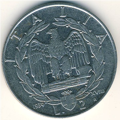 Италия, 2 лиры (1939–1940 г.)