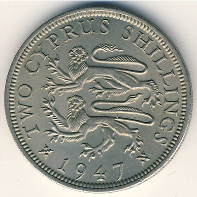 Cyprus, 2 shillings, 1947