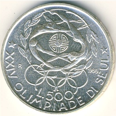Италия, 500 лир (1988 г.)