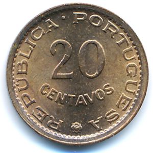 Mozambique, 20 centavos, 1973–1974