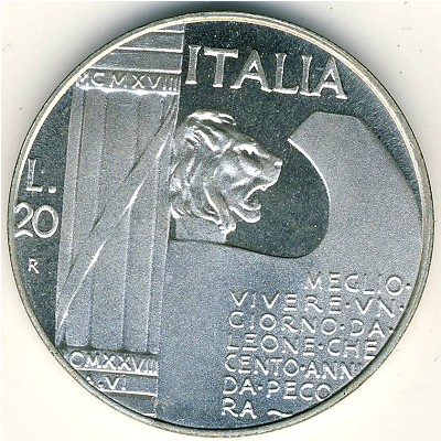 Италия, 20 лир (1928 г.)