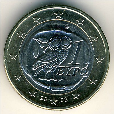 Греция, 1 евро (2002–2006 г.)