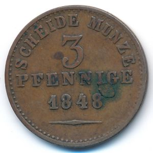 Birkenfeld, 3 pfennig, 1848