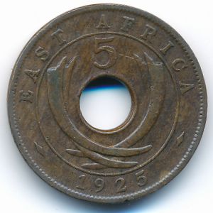 East Africa, 5 cents, 1925