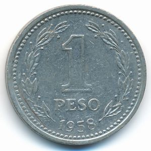 Argentina, 1 peso, 1958