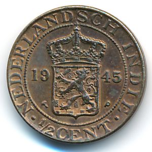 Netherlands East Indies, 1/2 cent, 1945