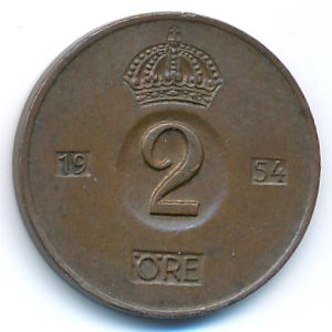 Швеция, 2 эре (1954 г.)