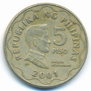 Philippines, 5 piso, 2001