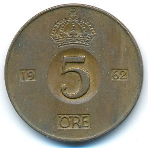 Швеция, 5 эре (1962 г.)