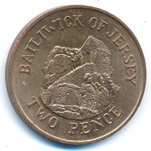 Jersey, 2 pence, 1988