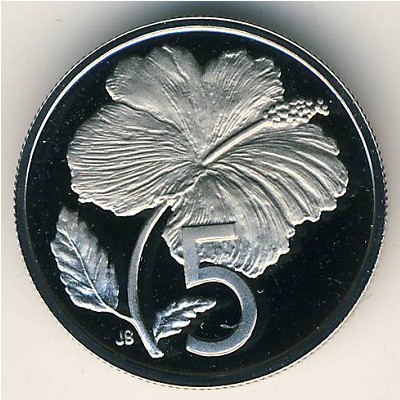 Cook Islands, 5 cents, 1972–1983
