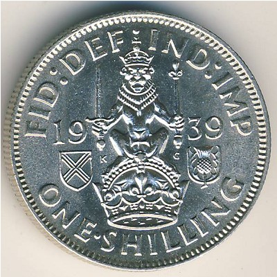 Great Britain, 1 shilling, 1937–1946