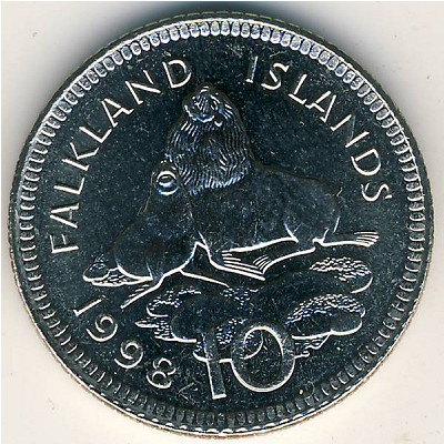 Falkland Islands, 10 pence, 1998–1999