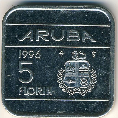 Аруба, 5 флоринов (1995–2005 г.)