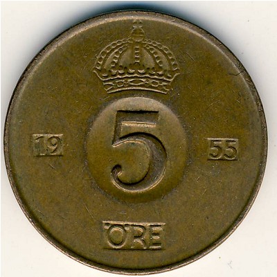 Швеция, 5 эре (1952–1971 г.)