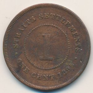 Straits Settlements, 1 cent, 1895