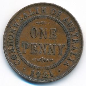 Australia, 1 penny, 1921