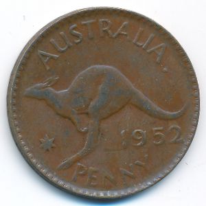 Австралия, 1 пенни (1952 г.)