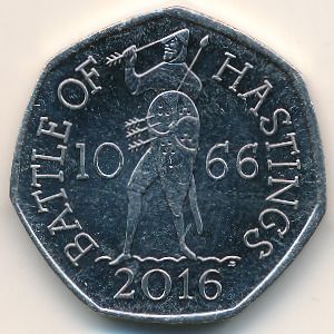 Великобритания, 50 пенсов (2016 г.)
