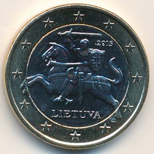 Lithuania, 1 euro, 2015–2017