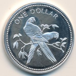 Belize, 1 dollar, 1974–1981