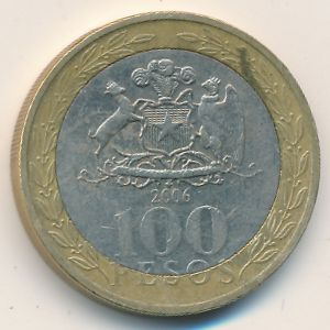 Chile, 100 pesos, 2006