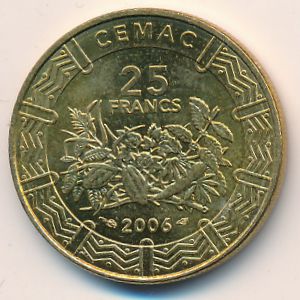 Central African Republic, 25 francs CFA, 2006