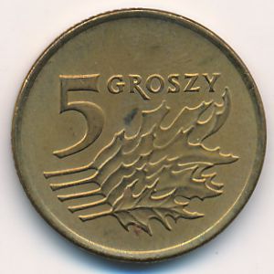 Польша, 5 грошей (1992 г.)