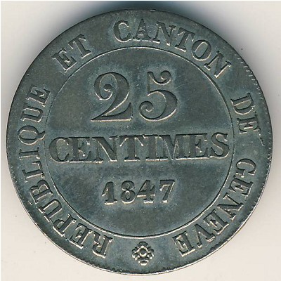 Женева, 25 сентим (1847 г.)