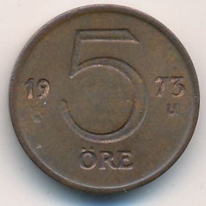 Sweden, 5 ore, 1973