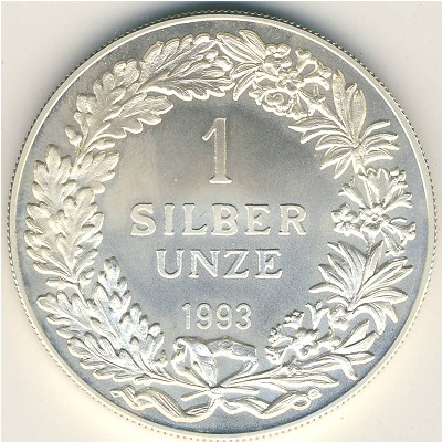 Switzerland, 1 onza, 1990–2000