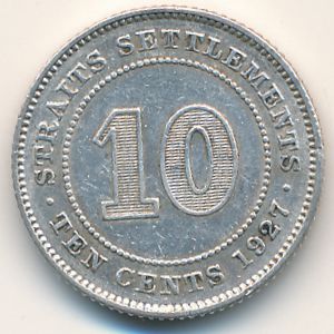 Straits Settlements, 10 cents, 1927