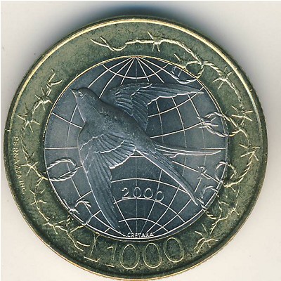 San Marino, 1000 lire, 2000
