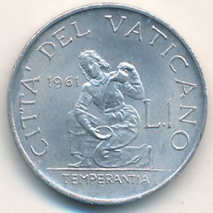 Ватикан, 1 лира (1961–1962 г.)