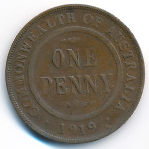 Australia, 1 penny, 1919