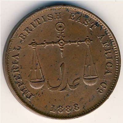 Mombasa, 1 pice, 1888