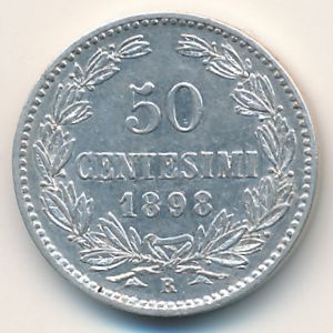 San Marino, 50 centesimi, 1898