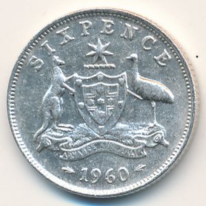 Australia, 6 pence, 1960