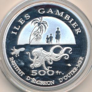 Gambier Islands., 500 francs, 2014