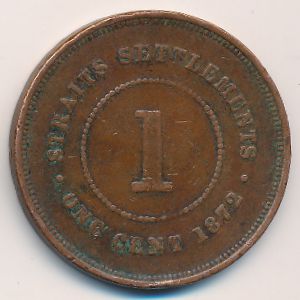 Straits Settlements, 1 cent, 1872