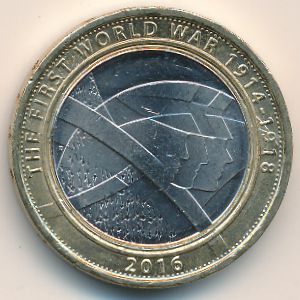 Великобритания, 2 фунта (2016 г.)