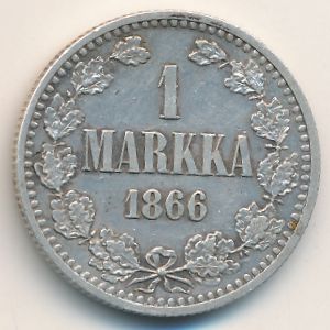 Финляндия, 1 марка (1864–1870 г.)
