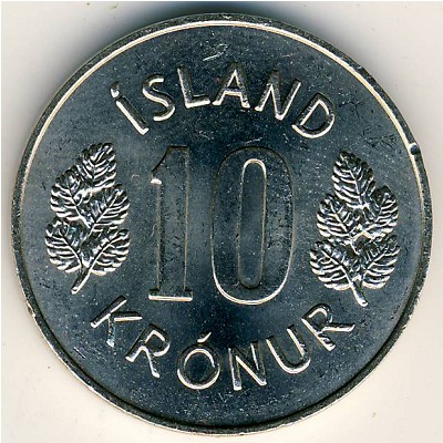 Iceland, 10 kronur, 1967–1980
