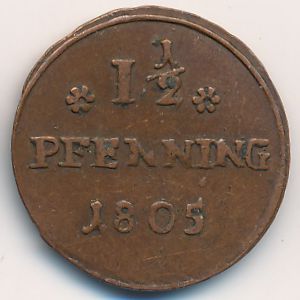 Osnabruck, 1 1/2 pfennig, 1805