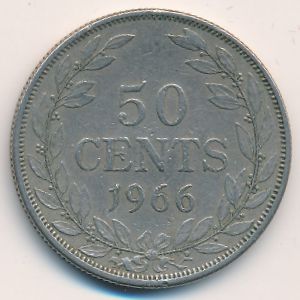 Liberia, 50 cents, 1966